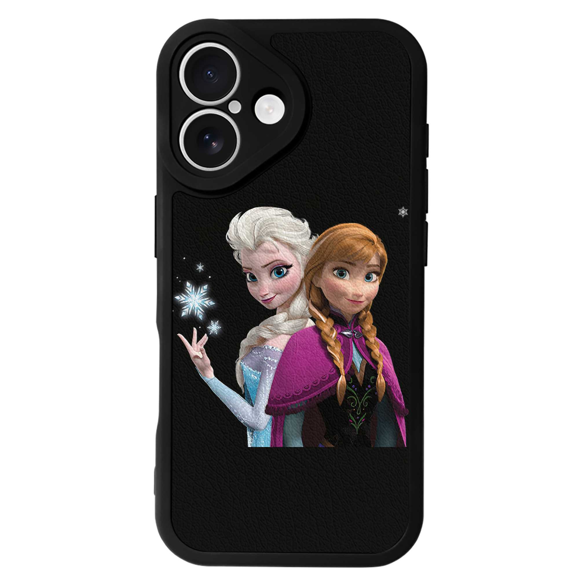 （画像用） アナと雪の女王 アンナ エルサ Frozen Anna Elsa 【iPhone 16シリーズ対応】シリコンスマホケース（レザー調） 材質：シリコン